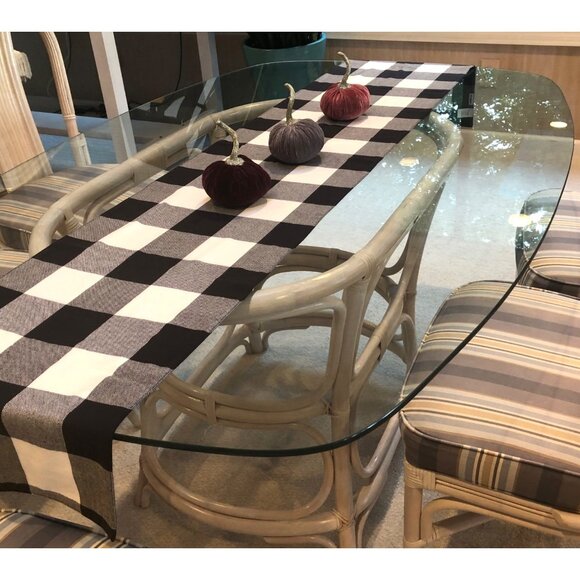 Pier 1 Imports Black White Buffalo Check Table Runner Holiday Decor 14.5” X 74 - Picture 8 of 8